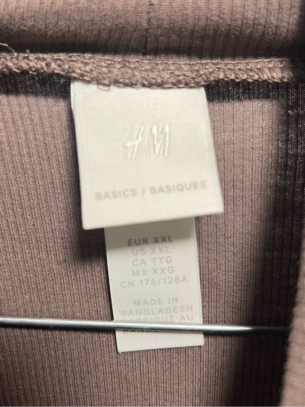 H&M Long Sleeve Mock Neck Brown Ribbed Top - Picture 3 of 4